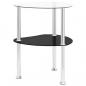 Preview: ARDEBO.de - Beistelltisch mit 2 Ablagen Transparent 38x38x50 cm Hartglas