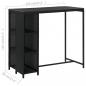 Preview: Bartisch mit Regal Schwarz 120x60x110 cm Poly Rattan