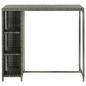 Preview: Bartisch mit Regal Grau 120x60x110 cm Poly Rattan  