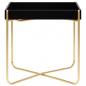 Preview: Beistelltisch Schwarz und Golden 38x38x38,5 cm MDF