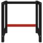 Preview: Werkbankgestell Metall 80x57x79 cm Schwarz und Rot