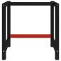 Preview: Werkbankgestell Metall 80x57x79 cm Schwarz und Rot