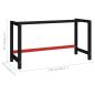 Preview: Werkbankgestell Metall 150x57x79 cm Schwarz und Rot