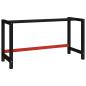 Preview: Werkbankgestell Metall 150x57x79 cm Schwarz und Rot