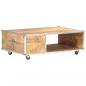 Preview: Couchtisch 89x59x33 cm Massives Raues Mangoholz 