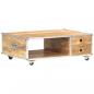 Preview: Couchtisch 89x59x33 cm Massives Raues Mangoholz 