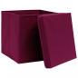 Preview: Aufbewahrungsboxen mit Deckeln 10 Stk. 28x28x28 cm Dunkelrot