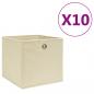 Preview: ARDEBO.de - Aufbewahrungsboxen 10 Stk. Vliesstoff 28x28x28 cm Creme