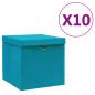 Preview: ARDEBO.de - Aufbewahrungsboxen mit Deckeln 10 Stk. 28x28x28 cm Babyblau