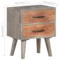Preview: Nachttisch Grau 40x30x50 cm Raues Mango-Massivholz