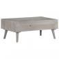 Preview: Couchtisch Grau 100x60x40 cm Raues Mango-Massivholz