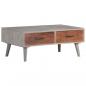 Preview: Couchtisch Grau 100x60x40 cm Raues Mango-Massivholz