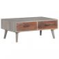 Preview: Couchtisch Grau 100x60x40 cm Raues Mango-Massivholz