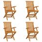Preview: ARDEBO.de - Klappbare Gartenstühle 4 Stk. Massivholz Teak