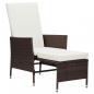 Preview: Garten-Liegestuhl mit Auflagen Poly Rattan Braun