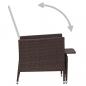 Preview: Garten-Liegestuhl mit Auflagen Poly Rattan Braun