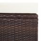 Preview: Garten-Liegestuhl mit Auflagen Poly Rattan Braun