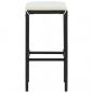 Preview: Barhocker mit Kissen 2 Stk. Schwarz Poly Rattan