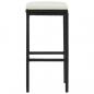 Preview: Barhocker mit Kissen 2 Stk. Schwarz Poly Rattan