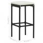 Preview: Barhocker mit Kissen 2 Stk. Schwarz Poly Rattan