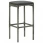 Preview: Barhocker mit Kissen 2 Stk. Grau Poly Rattan