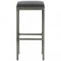 Preview: Barhocker mit Kissen 2 Stk. Grau Poly Rattan