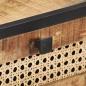 Preview: ARDEBO.de - Konsolentisch 100x35x75 cm Raues Mangoholz und Rohrgeflecht