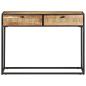 Preview: Konsolentisch 100x35x75 cm Raues Mangoholz und Rohrgeflecht