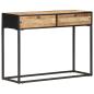 Preview: Konsolentisch 100x35x75 cm Raues Mangoholz und Rohrgeflecht