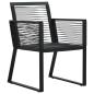 Preview: 3-tlg. Garten-Essgruppe PVC Rattan Schwarz