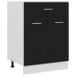 Preview: ARDEBO.de - Schubunterschrank Schwarz 60x46x81,5 cm Holzwerkstoff