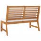 Preview: Gartenbank 114,5 cm mit Cremeweißen Kissen Massivholz Akazie