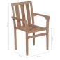 Preview: Gartenstühle 2 Stk. mit Cremeweißen Kissen Teak Massivholz 