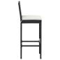 Preview: Garten-Barhocker mit Kissen 2 Stk. Schwarz Poly Rattan