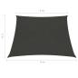 Preview: Sonnensegel 160 g/m² Anthrazit 3/4x2 m HDPE