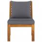 Preview: Modular-Mittelsofa mit Dunkelgrauen Kissen Akazie Massivholz
