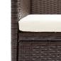 Preview: 3-tlg. Garten-Essgruppe Braun Poly Rattan und Glas