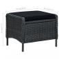 Preview: Verstellbarer Gartensessel mit Fußhocker Poly Rattan Dunkelgrau