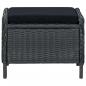 Preview: Verstellbarer Gartensessel mit Fußhocker Poly Rattan Dunkelgrau