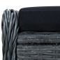 Preview: Verstellbarer Gartensessel mit Fußhocker Poly Rattan Dunkelgrau