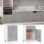 Preview: Schubunterschrank Betongrau 50x46x81,5 cm Holzwerkstoff