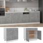 Preview: ARDEBO.de - Schubunterschrank Betongrau 80x46x81,5 cm Holzwerkstoff