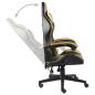 Preview: Gaming-Stuhl Schwarz und Golden Kunstleder