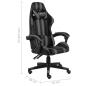 Preview: Gaming-Stuhl Schwarz und Grau Kunstleder