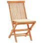Preview: 3-tlg. Bistroset mit Cremeweißen Kissen Massivholz Teak