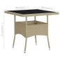 Preview: 3-tlg. Garten-Essgruppe Beige Poly Rattan und Glas