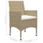 Preview: 3-tlg. Garten-Essgruppe Beige Poly Rattan und Glas