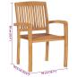 Preview: Gartenstühle 2 Stk. mit Anthrazit Kissen Massivholz Teak