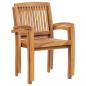 Preview: Gartenstühle 2 Stk. mit Blauen Kissen Massivholz Teak