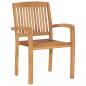 Preview: Gartenstühle 2 Stk. mit Roten Kissen Massivholz Teak
